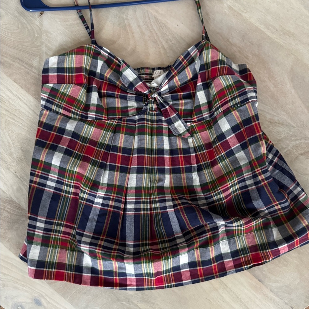 J. Crew plaid bow top size 6 - Picture 3 of 5